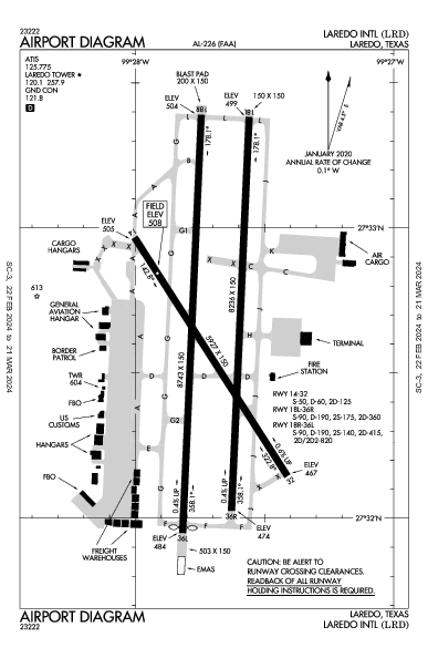 Int'l de Laredo Laredo, TX (KLRD): AIRPORT DIAGRAM (APD)