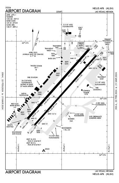 Nellis Air Force Base Las Vegas, NV (KLSV): AIRPORT DIAGRAM (APD)