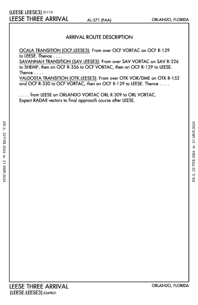 مطار أورلاندو الدولي Orlando, FL (KMCO): LEESE THREE (STAR)