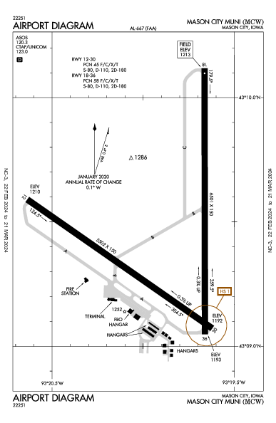 Mason City Muni Mason City, IA (KMCW): AIRPORT DIAGRAM (APD)