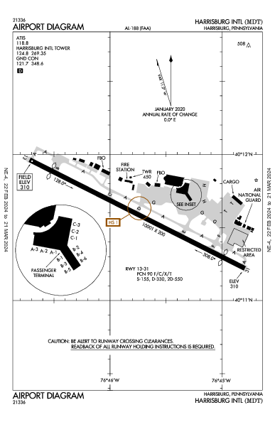 Harrisburg Intl Harrisburg, PA (KMDT): AIRPORT DIAGRAM (APD)