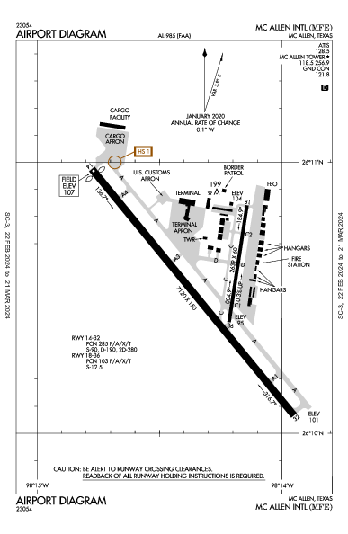 Mc Allen Intl Mc Allen, TX (KMFE): AIRPORT DIAGRAM (APD)