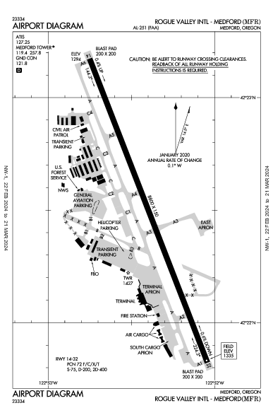 Rogue Valley Intl Medford, OR (KMFR): AIRPORT DIAGRAM (APD)