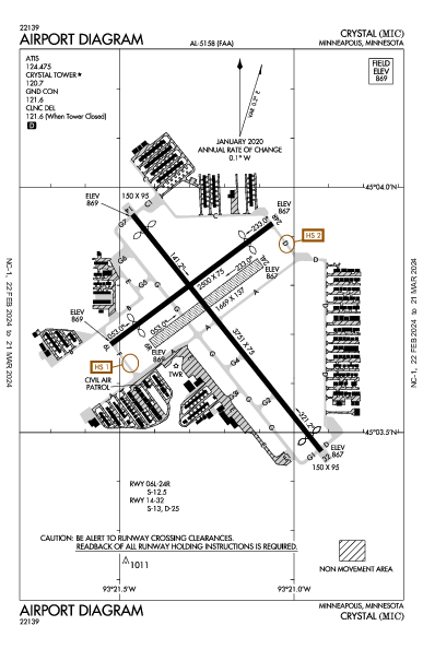 Crystal Minneapolis, MN (KMIC): AIRPORT DIAGRAM (APD)