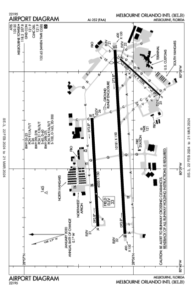 Melbourne Orlando Intl Melbourne, FL (KMLB): AIRPORT DIAGRAM (APD)