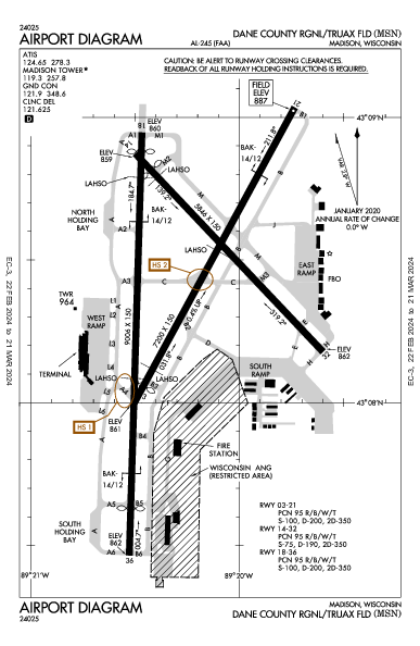 Dane Co Rgnl Madison, WI (KMSN): AIRPORT DIAGRAM (APD)