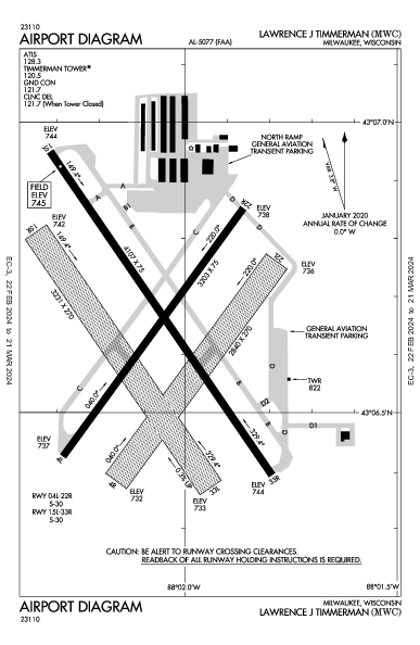 Lawrence J Timmerman Milwaukee, WI (KMWC): AIRPORT DIAGRAM (APD)