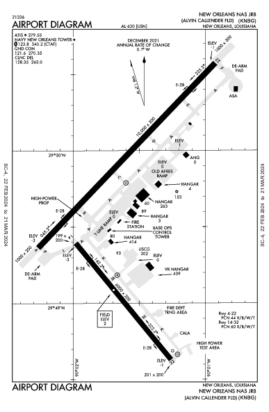 Alvin Callender Fld New Orleans, LA (KNBG): AIRPORT DIAGRAM (APD)