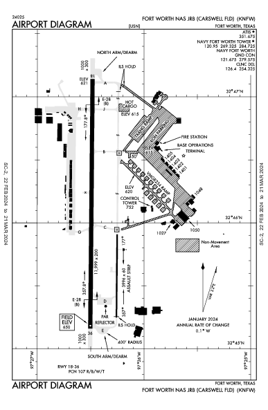 Carswell Field Fort Worth, TX (KNFW): AIRPORT DIAGRAM (APD)