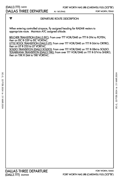 Carswell Field Fort Worth, TX (KNFW): DALLAS THREE (DP)