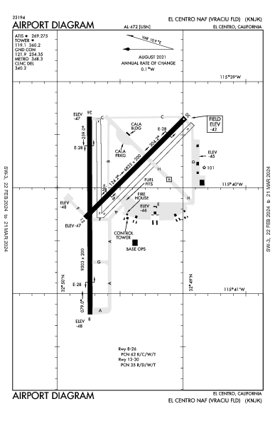 El Centro Naf (Vraciu Fld) El Centro, CA (KNJK): AIRPORT DIAGRAM (APD)