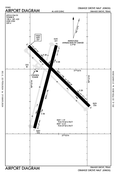 Orange Grove Nalf Orange Grove, TX (KNOG): AIRPORT DIAGRAM (APD)