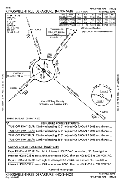 Kingsville Nas Kingsville, TX (KNQI): KINGSVILLE THREE (DP)