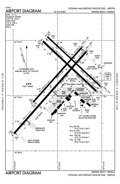 Oceana Nas Virginia Beach, VA (KNTU): AIRPORT DIAGRAM (APD)