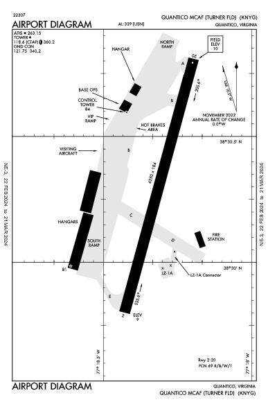 Turner Field Quantico, VA (KNYG): AIRPORT DIAGRAM (APD)
