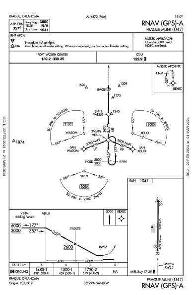 Prague Muni Prague, OK (O47): RNAV (GPS)-A (IAP)