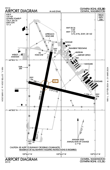 Olympia Rgnl Olympia, WA (KOLM): AIRPORT DIAGRAM (APD)