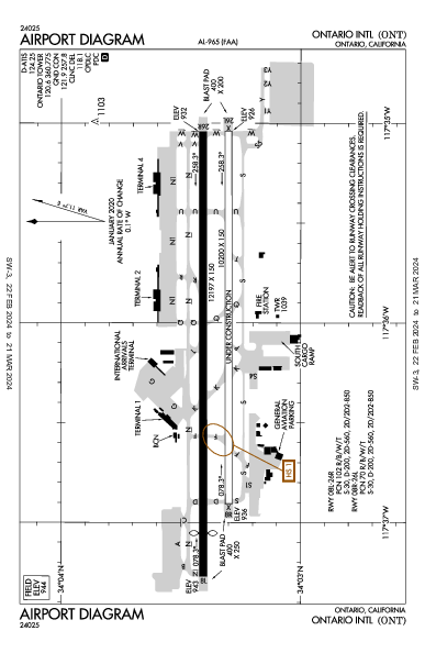 Int'l di Ontario Ontario, CA (KONT): AIRPORT DIAGRAM (APD)