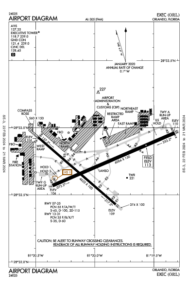 Orlando Executive Orlando, FL (KORL): AIRPORT DIAGRAM (APD)