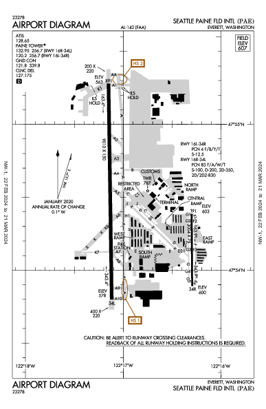 Snohomish County Everett, WA (KPAE): AIRPORT DIAGRAM (APD)