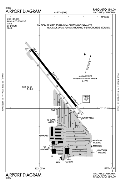 Palo Alto Palo Alto, CA (KPAO): AIRPORT DIAGRAM (APD)