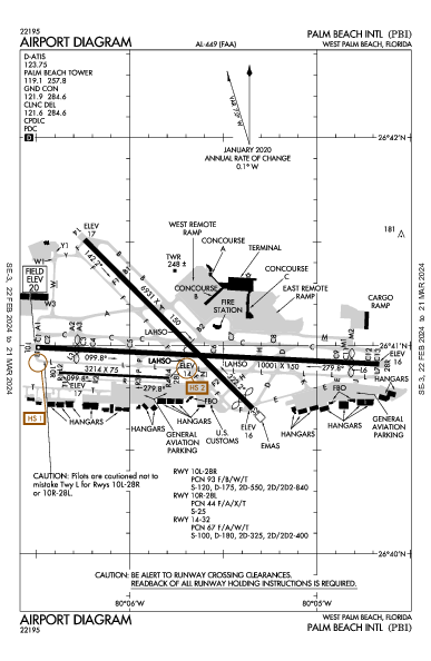 Int'l de Palm Beach West Palm Beach, FL (KPBI): AIRPORT DIAGRAM (APD)