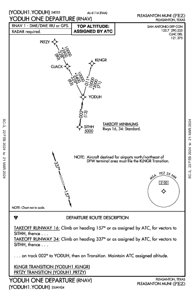 Pleasanton Muni Pleasanton, TX (KPEZ): YODUH ONE (RNAV) (DP)