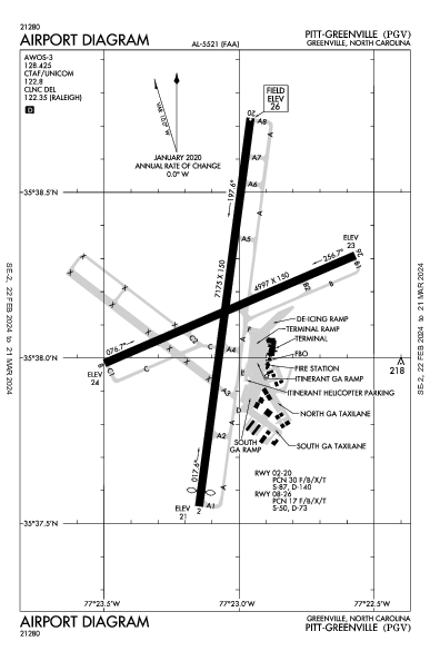 Pitt-Greenville Greenville, NC (KPGV): AIRPORT DIAGRAM (APD)