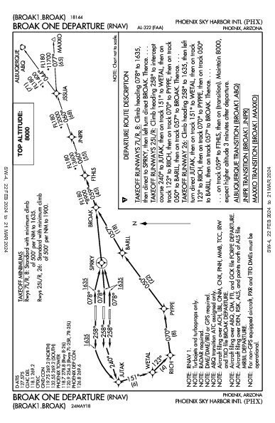 Int'l di Phoenix Phoenix, AZ (KPHX): BROAK ONE (RNAV) (DP)