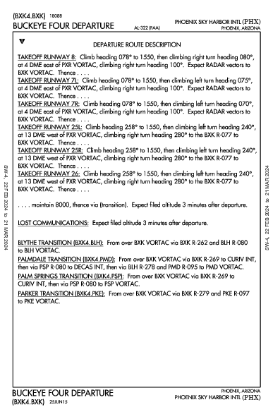 Phoenix Sky Harbor Intl Phoenix, AZ (KPHX): BUCKEYE FOUR (DP)