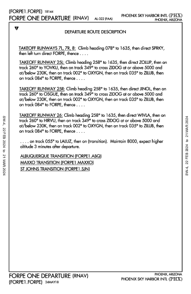 Int'l di Phoenix Phoenix, AZ (KPHX): FORPE ONE (RNAV) (DP)