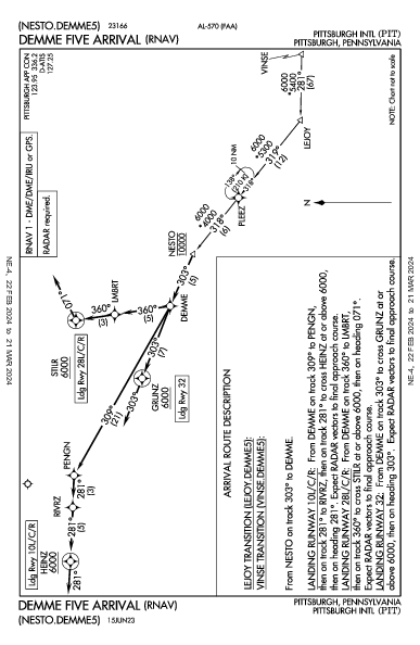 Pittsburgh Intl Pittsburgh, PA (KPIT): DEMME FIVE (RNAV) (STAR)