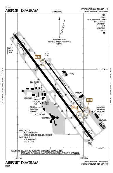 Int'l de Palm Springs Palm Springs, CA (KPSP): AIRPORT DIAGRAM (APD)