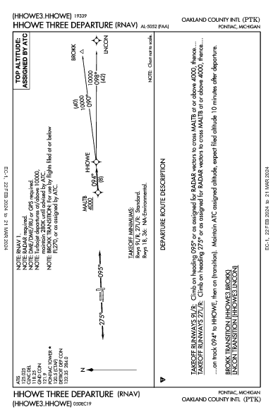 Oakland County Intl Pontiac, MI (KPTK): HHOWE THREE (RNAV) (DP)