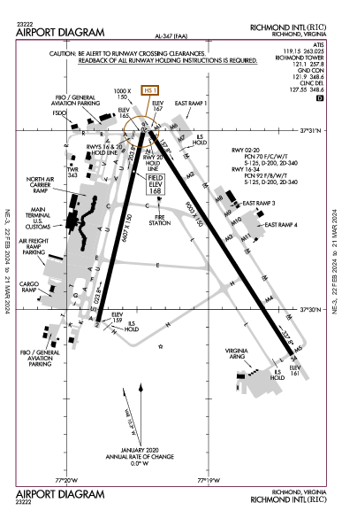 Richmond Intl Richmond, VA (KRIC): AIRPORT DIAGRAM (APD)