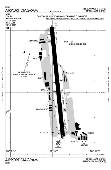 Renton Muni Renton, WA (KRNT): AIRPORT DIAGRAM (APD)