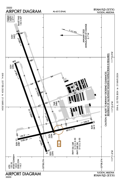 Ryan Fld Tucson, AZ (KRYN): AIRPORT DIAGRAM (APD)