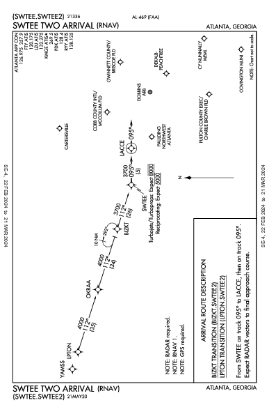 Cobb County International Atlanta, GA (KRYY): SWTEE TWO (RNAV) (STAR)