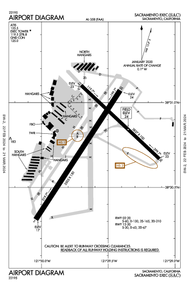 Sacramento Exec Sacramento, CA (KSAC): AIRPORT DIAGRAM (APD)