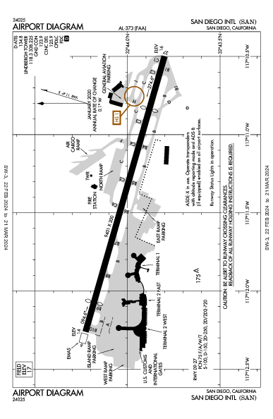 San Diego Intl San Diego, CA (KSAN): AIRPORT DIAGRAM (APD)