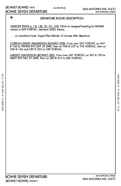 San Antonio Intl San Antonio, TX (KSAT): BOWIE SEVEN (DP)