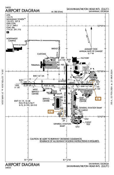 Savannah/Hilton Head Intl Savannah, GA (KSAV): AIRPORT DIAGRAM (APD)