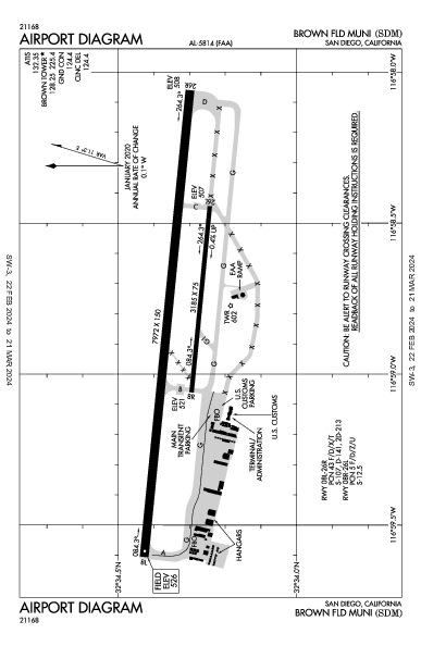 Brown Fld Muni San Diego, CA (KSDM): AIRPORT DIAGRAM (APD)