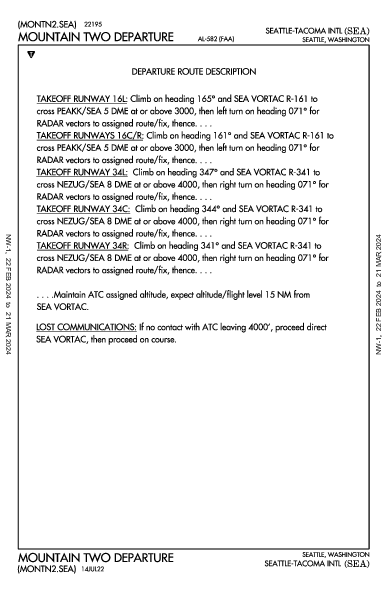 西雅圖－塔科馬國際機場 Seattle, WA (KSEA): MOUNTAIN TWO (DP)