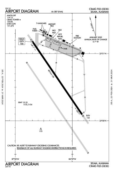 Craig Fld Selma, AL (KSEM): AIRPORT DIAGRAM (APD)