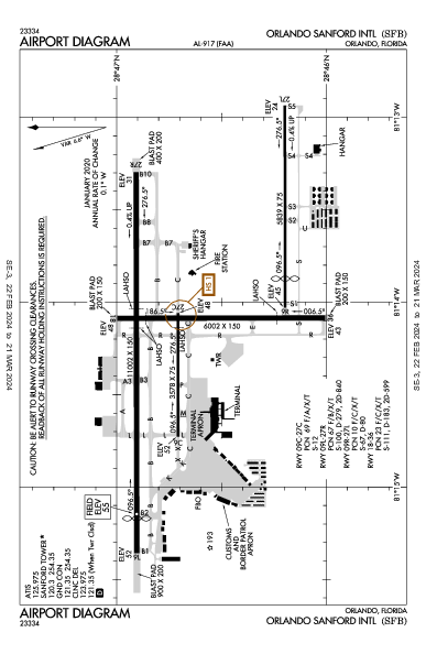 Int'l Orlando Sanford Orlando, FL (KSFB): AIRPORT DIAGRAM (APD)