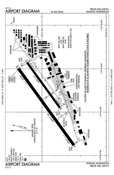 Felts Fld Spokane, WA (KSFF): AIRPORT DIAGRAM (APD)