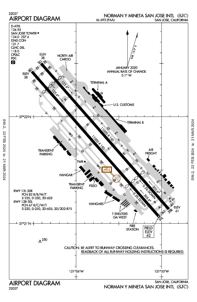 San Jose Int'l San Jose, CA (KSJC): AIRPORT DIAGRAM (APD)