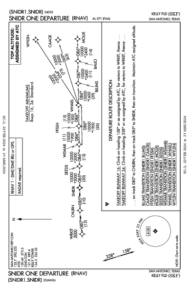 Kelly Field San Antonio, TX (KSKF): SNIDR ONE (RNAV) (DP)