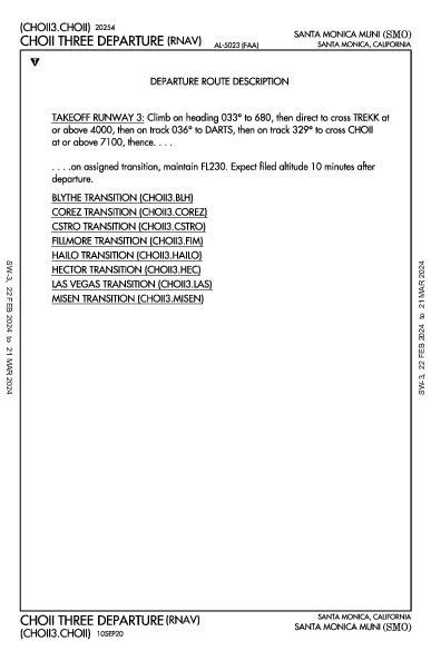 Santa Monica Muni Santa Monica, CA (KSMO): CHOII THREE (RNAV) (DP)